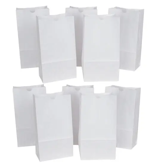 Kraft Bag, White, 6" x 3-5/8" x 11", 50 Per Pack, 2 Packs {1}