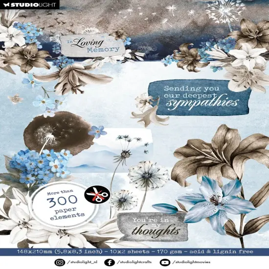 Studio Light In Loving Memory Die-Cut Block Paper 20/Pkg-Nr. 67 {1}