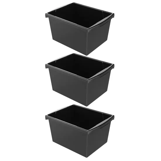 Small Classroom Storage Bin, Black, Pack of 3 {1}