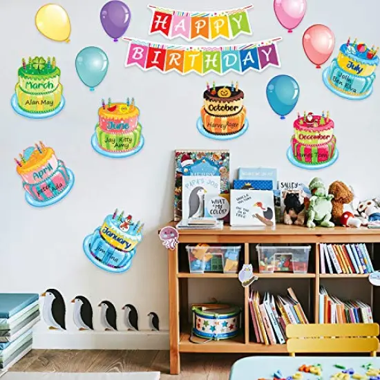 20 Pieces Happy Birthday Bulletin Board Set - Bright Style Birthday Wall Decorations, Cutouts for Calendars, Bulletin Boards, and Classrooms {1}