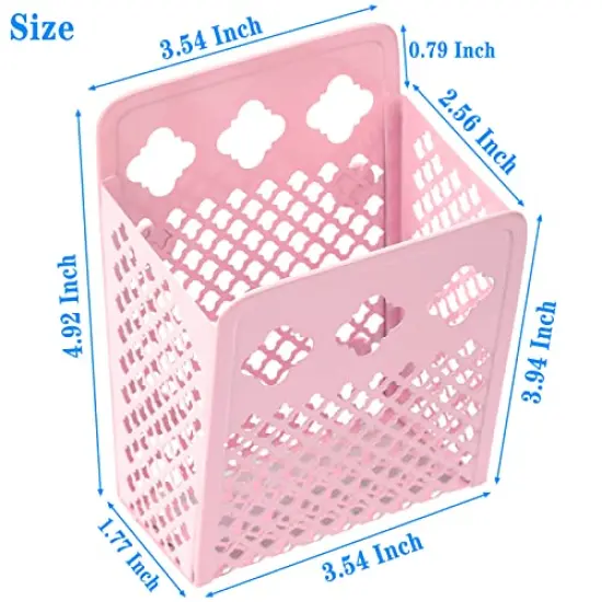 Magnetic Pencil Holder,Mesh Stainless Steel Pen Basket, Metal Writing Utensil Storage Organizer for Whiteboard,Blackboard,Kitchen, Locker, Home, or Office (Pink) {1}