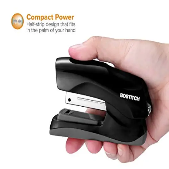 Heavy Duty Stapler, 40 Sheet Capacity, No Jam, Half Strip, Fits into the Palm of Your Hand, For Classroom, Office or Desk, Black {5}