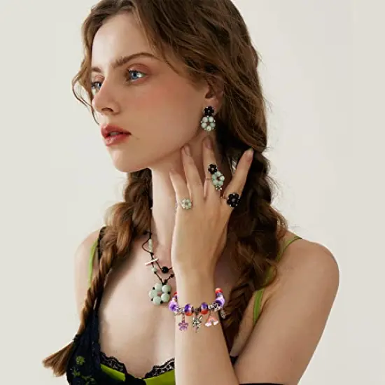 AIPRIDY Charm Bracelet Making Kit,DIY Craft for Girls, Unicorn Mermaid Crafts Gifts Set for Arts and Crafts for Girls Teens Ages 6-12 (125 Pieces) {2}