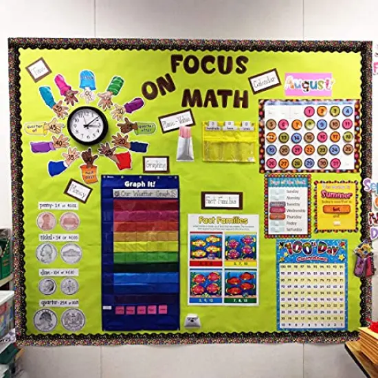 64 Feet Confetti Bulletin Board Borders - Scalloped Trim for Classroom Decoration {5}