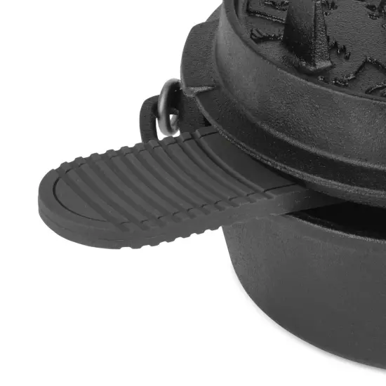 Petromax Silicone Trivet for Dutch Ovens and Pans, Cold and Heat Resistant Non-Slip Base Protection with Lid Grooves for Kitchen and Campsite, 12.6 inch diameter, Black {6}