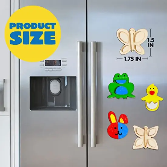 13 Wooden Magnet Creativity Arts & Crafts Painting Kit for Kids, Decorate Your Own Painting Gift for Easter Basket Stuffers, Birthday Parties and Family Crafts, Party Favors for Boys Girls {5}