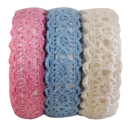 Wrapables Decorative Lace Tape (Set of 3) Pink, Blue, White {1}