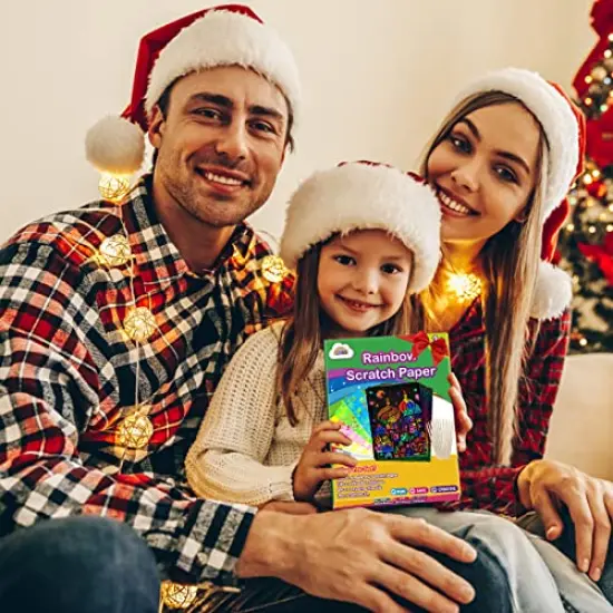 117 Pieces Rainbow Scratch Paper Kit: Magic Art Craft Stuff Supplies Black Drawing Pad for Age 3-12 Kids Children Girl Boy DIY Toy Activity Educational|Party Faver|Christmas Birthday Gifts {4}