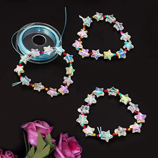 400 Pieces Acrylic Star Shape Beads, Star Shape Charming Beads, Clear Acrylic 10mm Beads for DIY Jewelry Craft Making Necklace Bracelet Supplies (4 Pack x 100 PCS) {5}