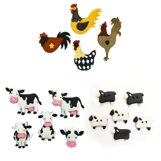 Dress It Up Button Farm Animal Embellishments {1}