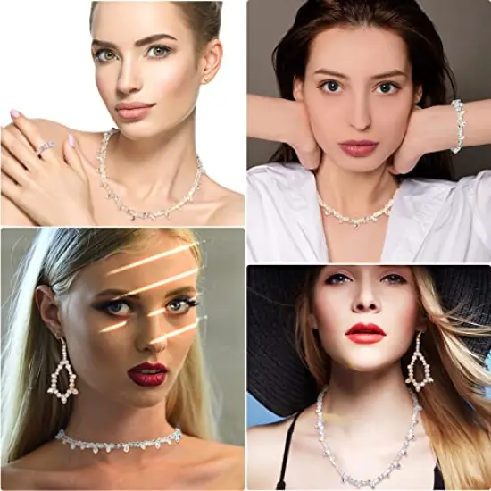 1280 Pieces Assorted Crystal Rondelle Light Beads Drilled Gemstone Loose Beads Clear Crystal Glass Beads for Crafts Faceted Shiny Bead for Jewelry Making DIY Necklace Bracelet Earring Kit (AB Color) {4}