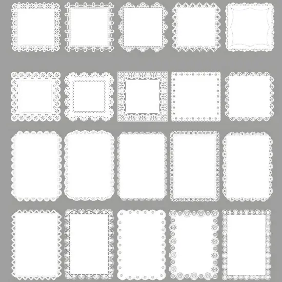 Wrapables Hollow Lace Paper for Arts & Crafts, Scrapbooking, Stationery, Photo Albums (Set of 2) Square Floral {1}