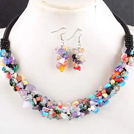 500 Pieces Natural Chip Stone Beads Multicolor 5mm to 8mm Irregular Gemstone Healing Crystal Loose Rocks Bead Hole Drilled DIY for Bracelet Necklace Earrings Jewelry Making Craft {6}