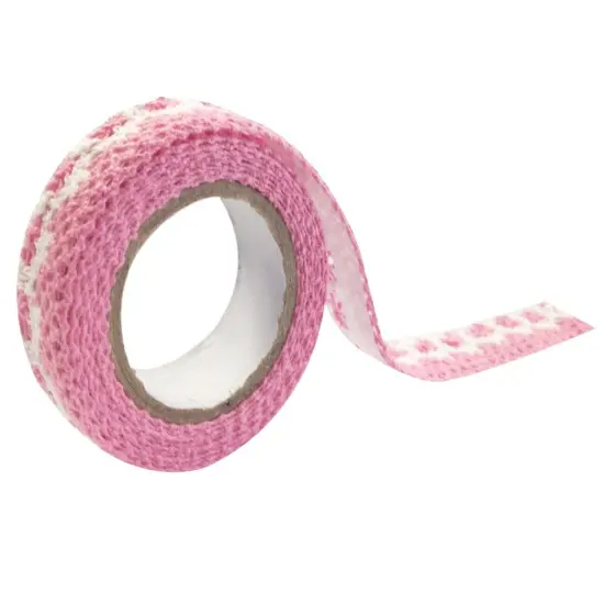 Wrapables Colorful Decorative Adhesive Lace Tape (Set of 3) Pink {3}