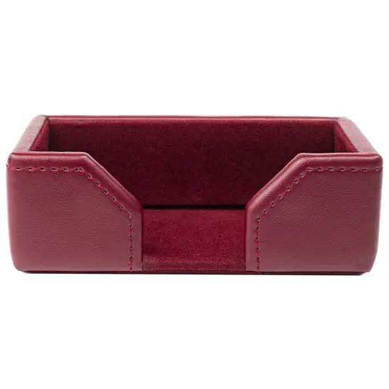 Burgundy Bonded Leather Business Card Holder {1}