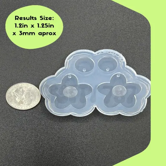 Summer Flower Hippie Dangle Silicone Mold (C15) {2}