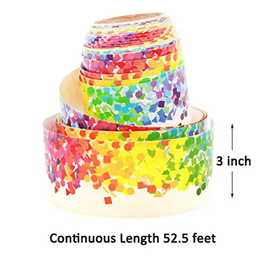52.5 ft Bulletin Board Borders Confetti Border for Classroom Decoration {6}