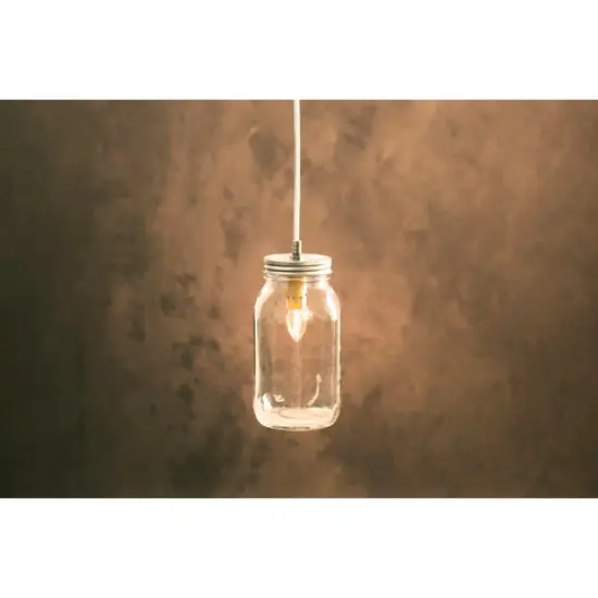 Darice 8' Cleveland Vintage Lighting Drip Candlestick Inside Canning Jar Light Bulb Lamp Adapter Clear {1}