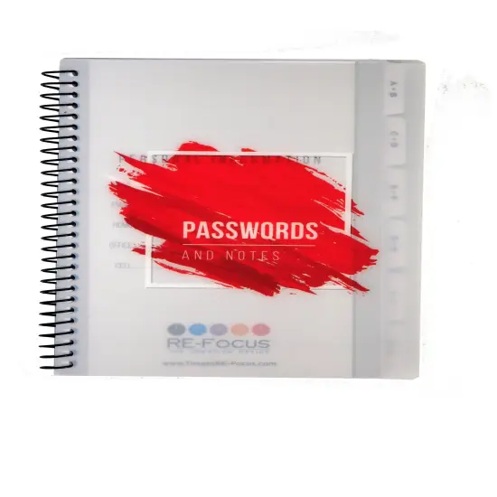 Small password keeper book with alphabetical tabs RE-FOCUS THE CREATIVE OFFICE Red {1}
