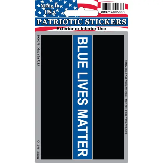 DC0079 Police Thin Blue Line "Blue Lives Matter" Sticker (3''x4.25'') {1}