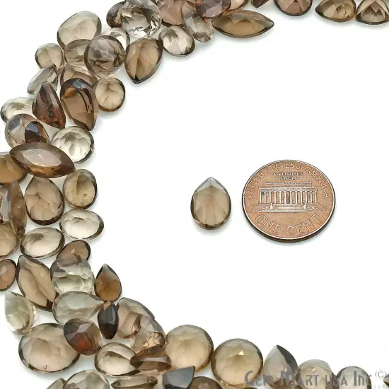 Smoky Topaz Gemstone, 100% Natural Faceted Loose Gems, November Birthstone, 6-12mm, 50 Carats, GemMartUSA (ST-60001-50) {4}