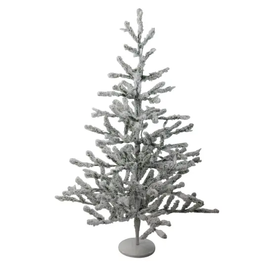 Northlight 36" Green Flocked Alpine Coral Artificial Christmas Tree - Unlit White {3}