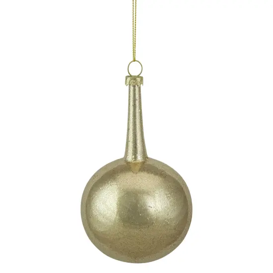 Northlight 5.5" Gold Glitter Teardrop Ball Glass Christmas Ornament {1}