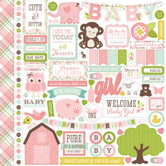 Echo park Bundle Of Joy Girl 12x12 Element Sticker {1}