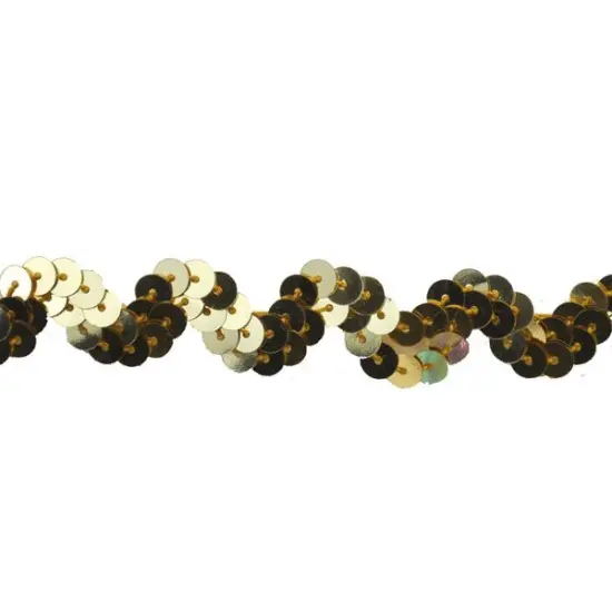 Belagio Sequin Trim, 0.63" Wide, Zig Zag Design, Gold, 25-Yard Bolt {1}