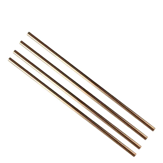 Wild Eye Set of 4 Handcrafted Antique Copper Stainless Steel Re-usable Drinking Straws 8.5" {1}