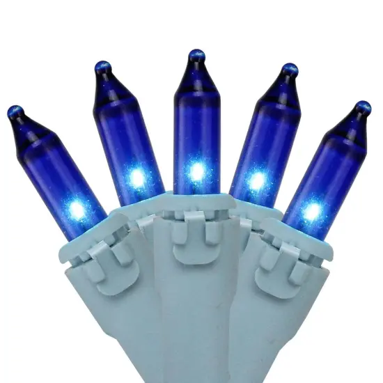 Brite Star Mini Christmas Lights Set - Blue - 17ft Light Blue Wire - 50ct {1}