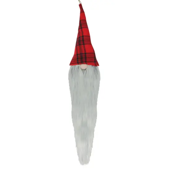 Northlight 29" Red and Black Plaid Hat Hanging Christmas Gnome {1}