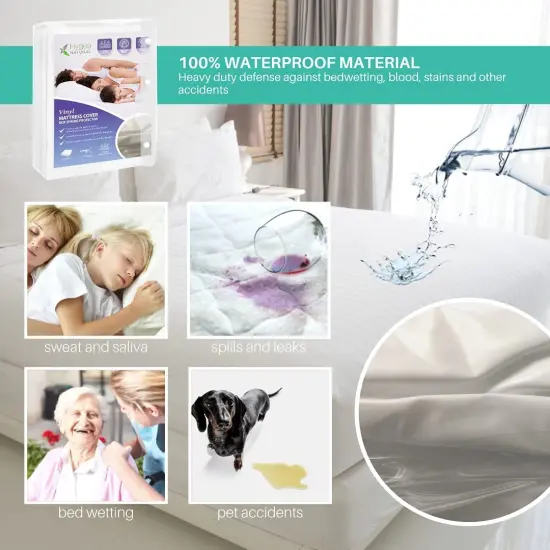 Hygea Natural 6 Gauge Vinyl Bed Bug Mattress/Box Spring Cover-Full Size 54"x75"x9" {4}