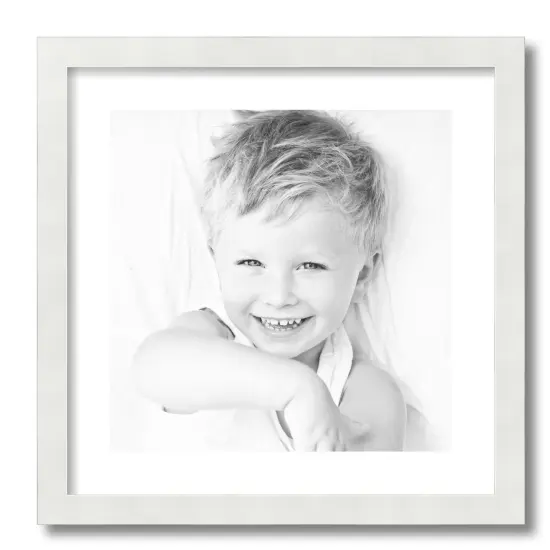 ArtToFrames 18x18" Matted Picture Frame with 14x14" Single Mat Photo Opening Framed in 1.25" White and 2" Mat (FWM-3966-18x18) {4}