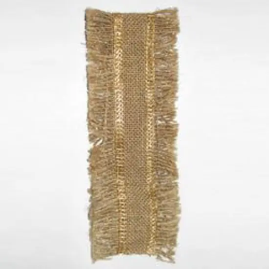 Kurt Adler Gold Lurex Border Fringed Christmas Ribbon 2.5" x 10 Yards {1}