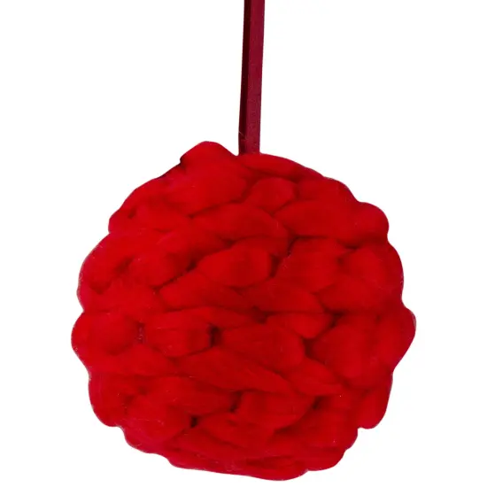 Northlight 5.5" Red Yarn Ball Hanging Christmas Ornament {1}