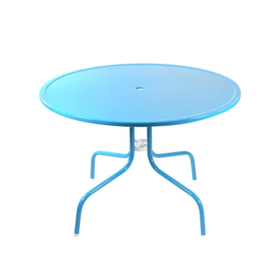 Northlight 39.25-Inch Outdoor Retro Metal Tulip Dining Table, Sky Blue {1}