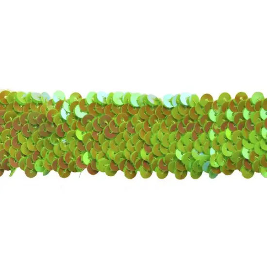 Belagio Stretch Sequin Trim, 1.5" Wide, Lime, 10-Yard Bolt {1}