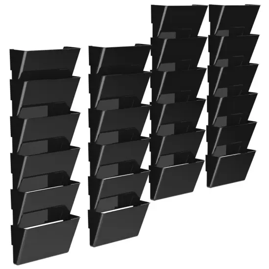 Storex Recycled Wall Files, 6-Pack, Letter, Black (Case of 4 packs) {1}