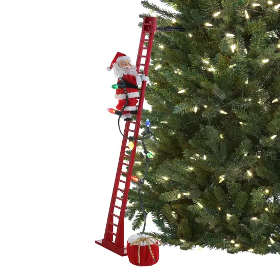 Mr. Christmas Mr. Christmas Animated and Musical Climbing Santa with Light Strand Red {1}