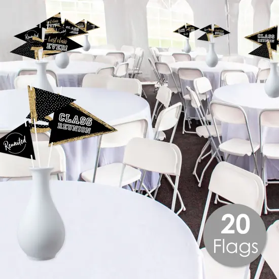 Big Dot of Happiness Reunited - Triangle School Class Reunion Party Photo Props - Pennant Flag Centerpieces - Set of 20 {3}