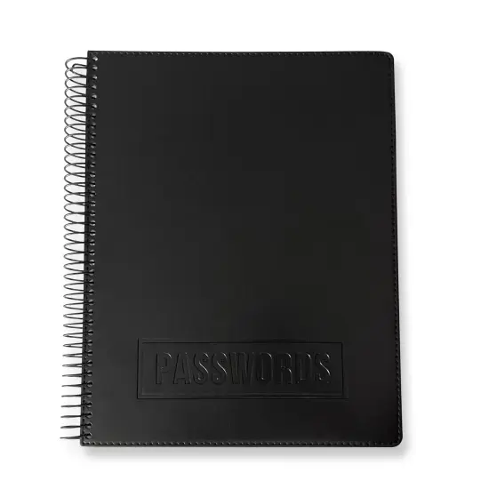 RE-FOCUS THE CREATIVE OFFICE, Executive Black Password Keeper Book, Flexible Faux-Leather Cover {1}