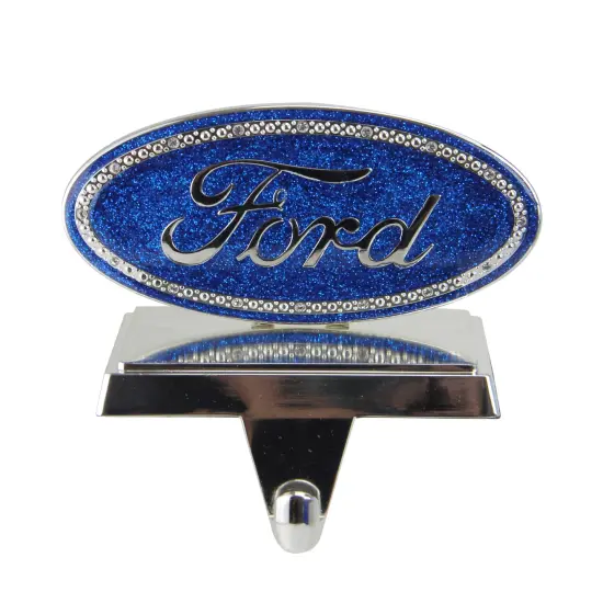 Northlight 5" Blue and Silver Officially Licensed Iconic Ford Logo Christmas Stocking Holder {1}