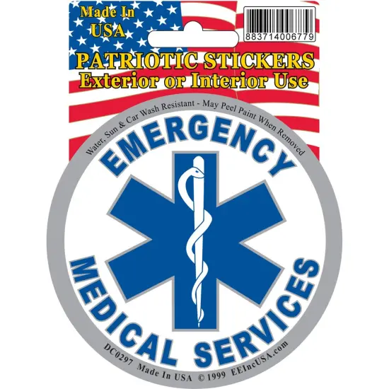 Patriotic EMS Sticker (3-1/2") {1}