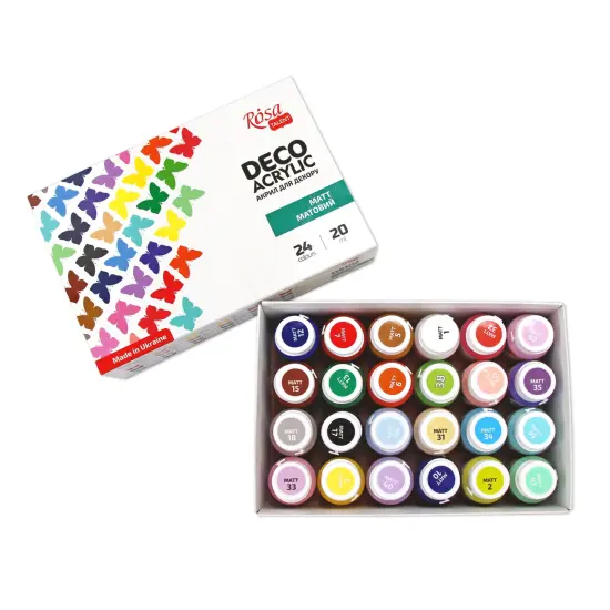 Matt Acrylic paint for decor set, 24*20ml ROSA TALENT {1}