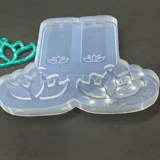 Lotus Dangle Earring Silicone Mold (C13) {4}