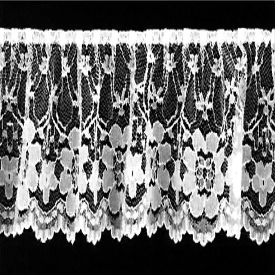 Belagio Gathered Lace Trim, 2.5" Wide, White, 40-Yard Bolt {1}