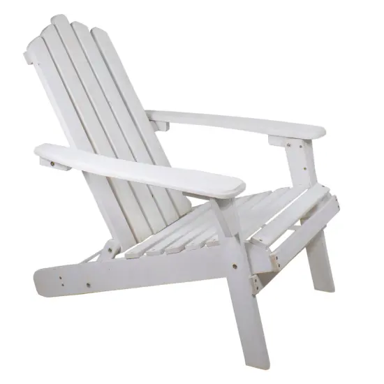 Northlight 36" White Classic Folding Wooden Adirondack Chair {1}