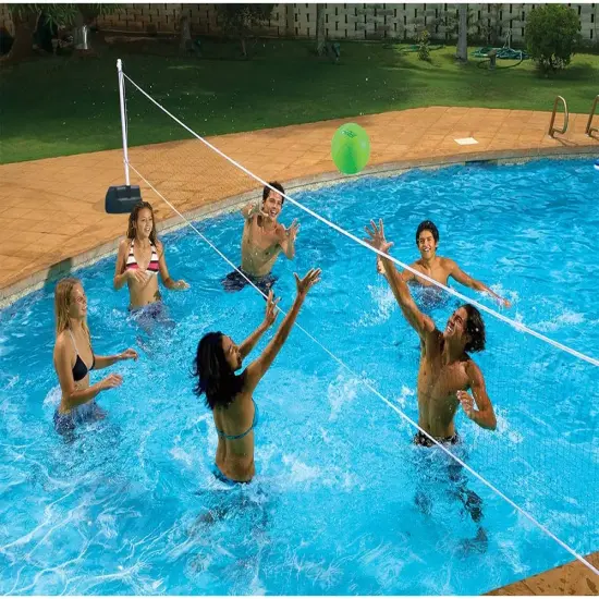 Swim Central 16' SplashBack Basketball and Volleyball Combo Swimming Pool Game White {3}