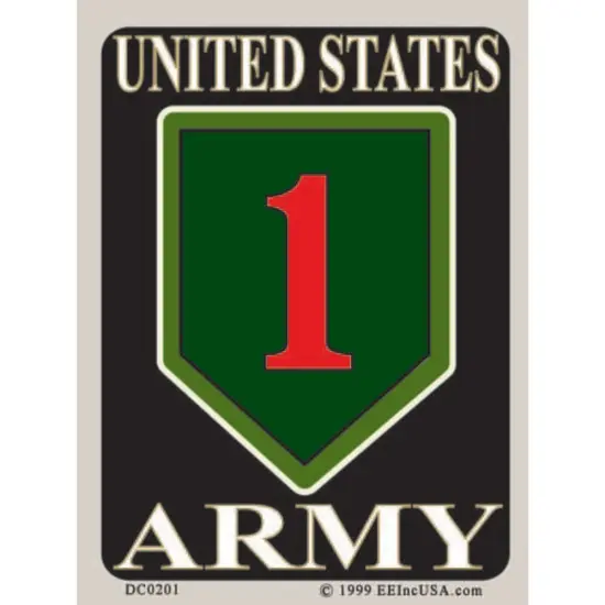 Patriotic United States Army 1st Division Sticker (3"x4-1/4") {1}